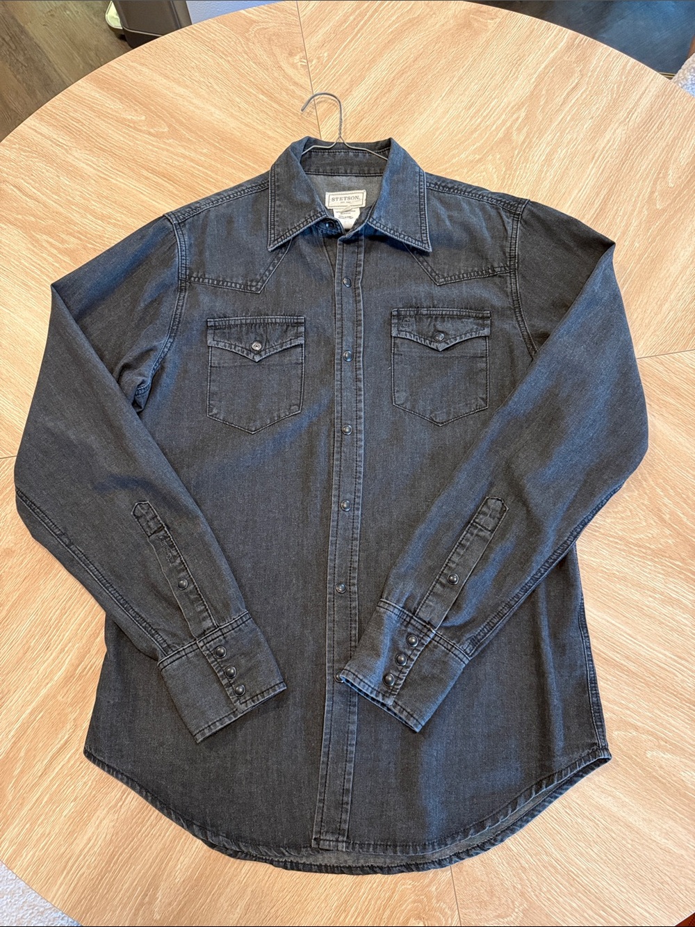 Stetson Black Denim Western Button-Down Shirt